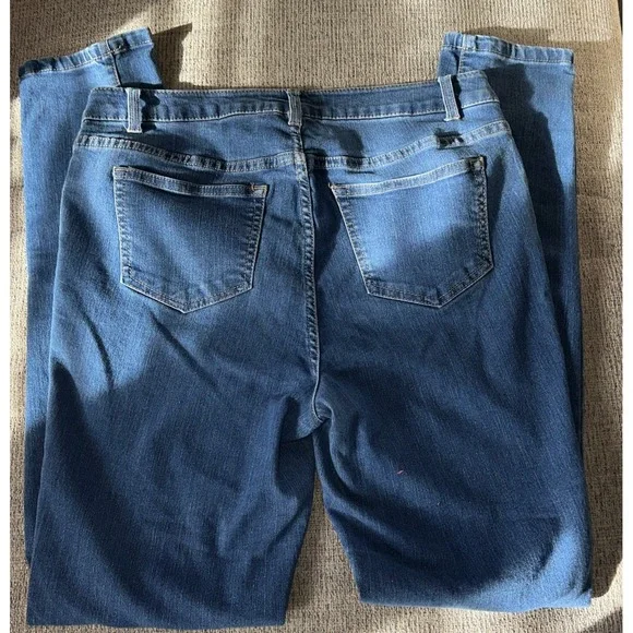 Jessica London Womens 12W Tall Skinny Blue Jeans Stretch - Picture 4 of 4